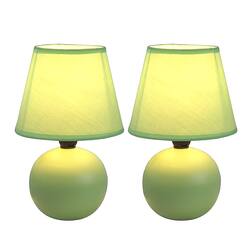 Simple Designs - Mini Ceramic Globe Table Lamp 2 Pack Set - Front_Zoom