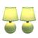 Front. Simple Designs - Mini Ceramic Globe Table Lamp 2 Pack Set.