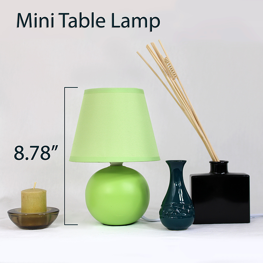 Left View: Simple Designs - Mini Ceramic Globe Table Lamp 2 Pack Set