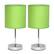 Angle. Simple Designs - Chrome Mini Basic Table Lamp with Fabric Shade 2 Pack Set.