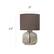 Left. Simple Designs - Glass Table Lamp with Fabric Shade - Smoke Gray/Gray.
