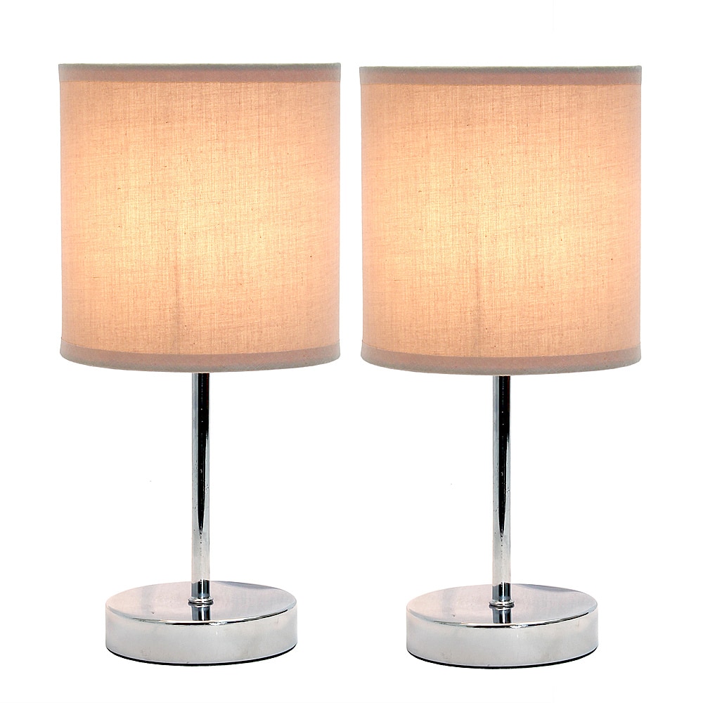 Best Buy: Simple Designs Chrome Mini Basic Table Lamp with Fabric Shade ...