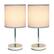 Front. Simple Designs - Chrome Mini Basic Table Lamp with Fabric Shade 2 Pack Set - Slate Gray.