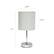 Left. Simple Designs - Chrome Mini Basic Table Lamp with Fabric Shade 2 Pack Set - Slate Gray.