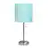 Angle. Limelights - Stick Lamp with Charging Outlet and Fabric Shade - Aqua.