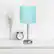 Alt View 12. Limelights - Stick Lamp with Charging Outlet and Fabric Shade - Aqua.