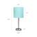Left. Limelights - Stick Lamp with Charging Outlet and Fabric Shade - Aqua.