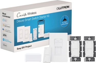 Lutron - Caseta Deluxe Smart Switch Kit - White - Front_Zoom