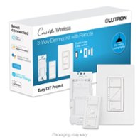 Lutron - Caseta Smart Dimmer Switch 3-Way Kit with Remote (2 Points of Control) - White - Front_Zoom
