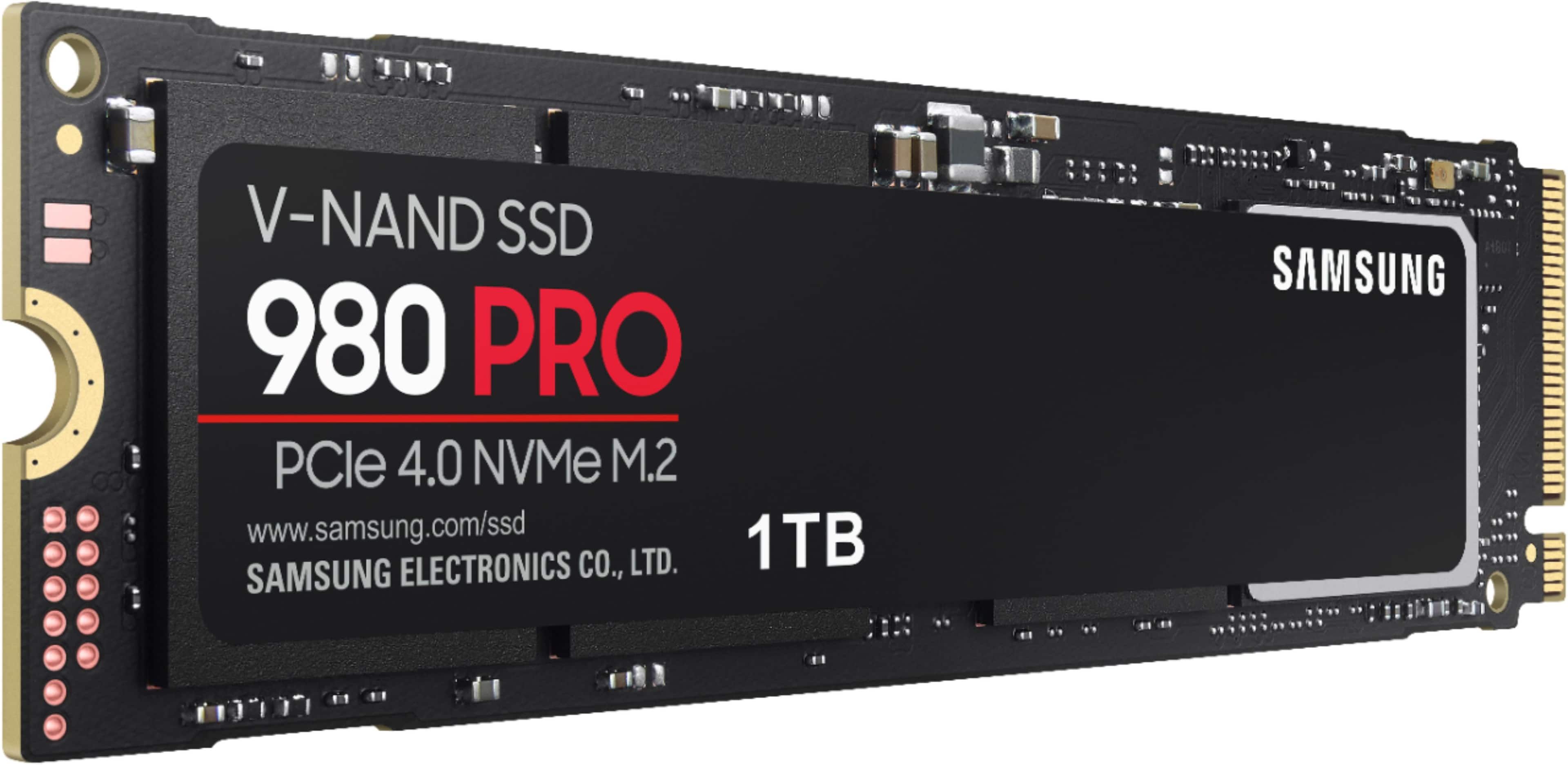 Alt View 1. Samsung - 980 PRO 1TB Internal Gaming SSD PCIe Gen 4 x4 NVMe - Black.