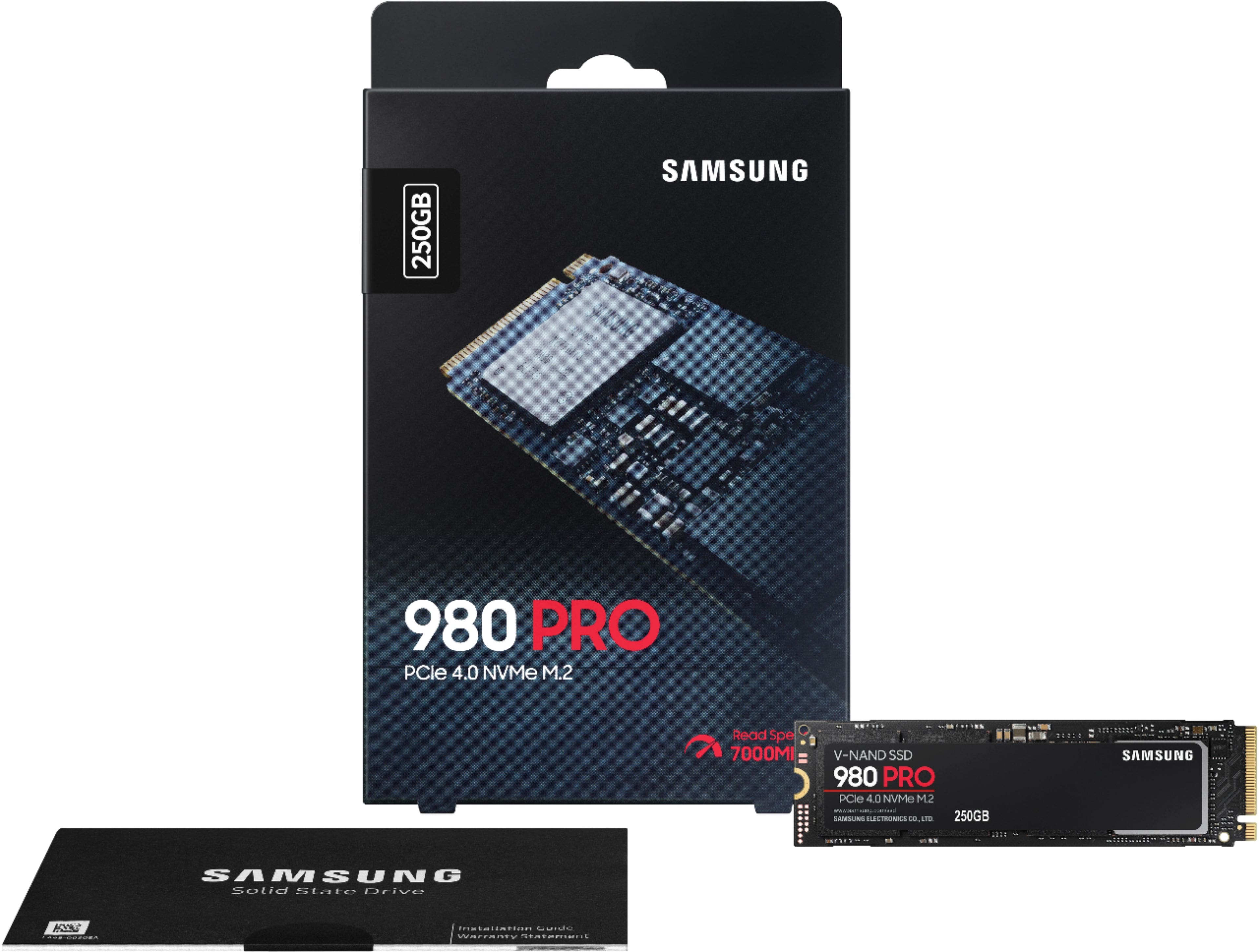Alt View 13. Samsung - 980 PRO 250GB Internal Gaming SSD PCIe Gen 4 x4 NVMe - Black.