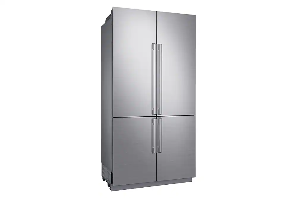 Left. Dacor - 23.5 Cu Ft 4-Door Flex French Door Built In Refrigerator with FreshZone Drawer and Precise Cooling - Custom Panel Ready.
