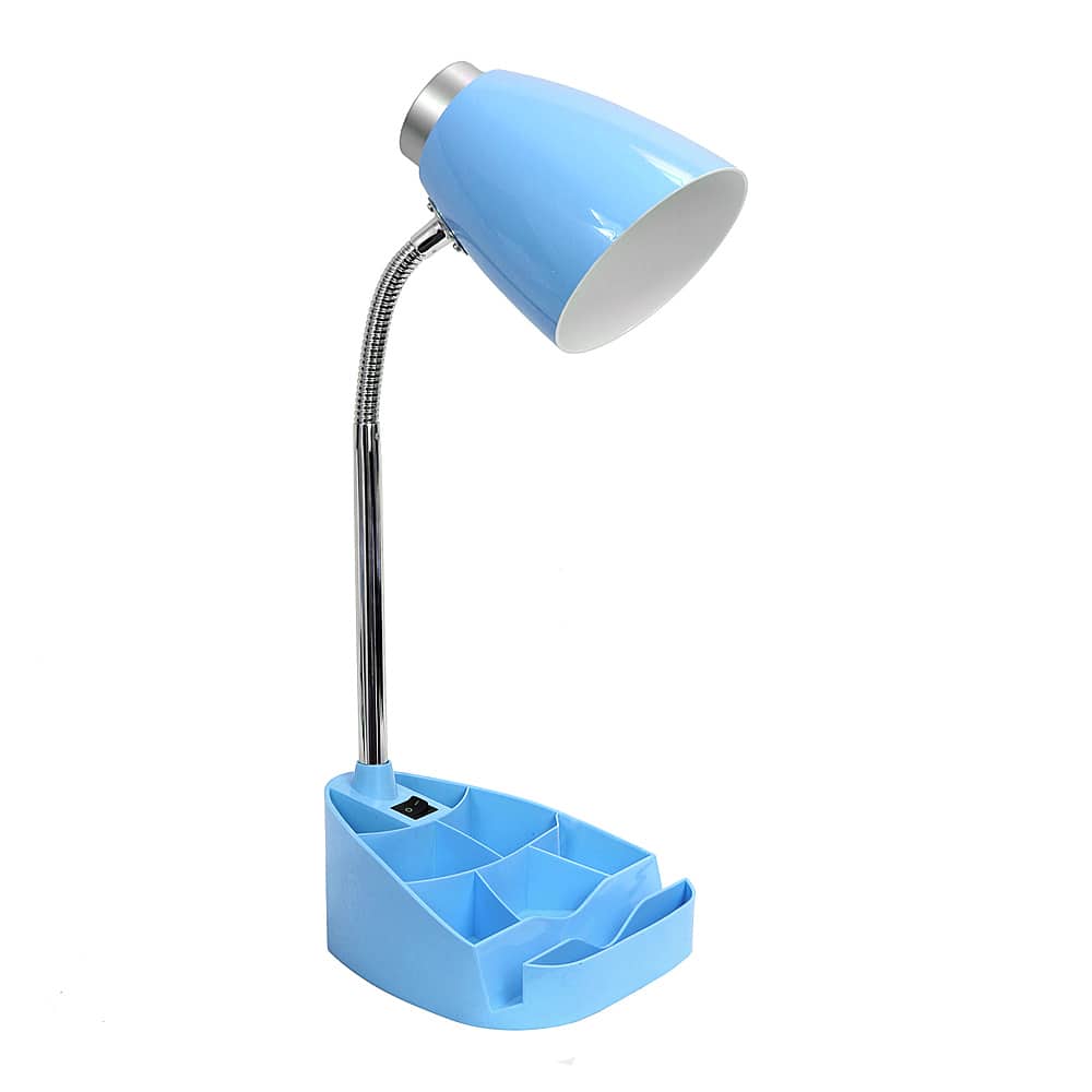 Angle. Limelights - Gooseneck Organizer Desk Lamp with iPad Tablet Stand Book Holder - Blue.