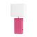 Angle. Elegant Designs - Modern Leather Table Lamp with USB and White Fabric Shade - Hot Pink.