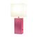 Front. Elegant Designs - Modern Leather Table Lamp with USB and White Fabric Shade - Hot Pink.