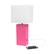 Alt View 13. Elegant Designs - Modern Leather Table Lamp with USB and White Fabric Shade - Hot Pink.