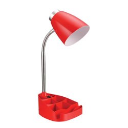 Limelights - Gooseneck Organizer Desk Lamp with iPad Tablet Stand Book Holder - Red - Front_Zoom