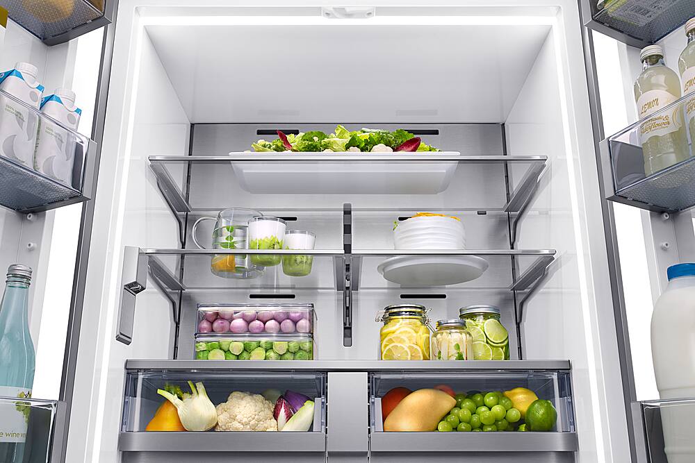 Alt View 18. Dacor - 21.3 Cu Ft French Door Built In Refrigerator with FreshZone Drawer and Precise Cooling - Custom Panel Ready.