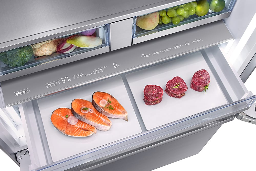 Alt View 19. Dacor - 21.3 Cu Ft French Door Built In Refrigerator with FreshZone Drawer and Precise Cooling - Custom Panel Ready.