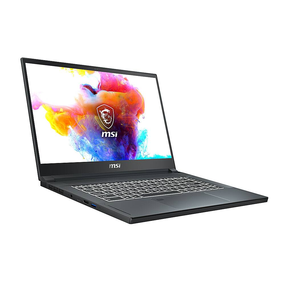 Angle View: MSI - Creator 15 -Professional Creator Series - 15.6" FHD Touchscreen Laptop -  i7-10875H - 16GB - RTX 2060 - 512GB SSD - Space Gray