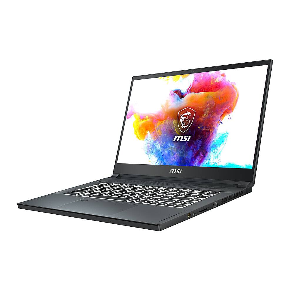 Left View: MSI - Creator 15 -Professional Creator Series - 15.6" FHD Touchscreen Laptop -  i7-10875H - 16GB - RTX 2060 - 512GB SSD - Space Gray