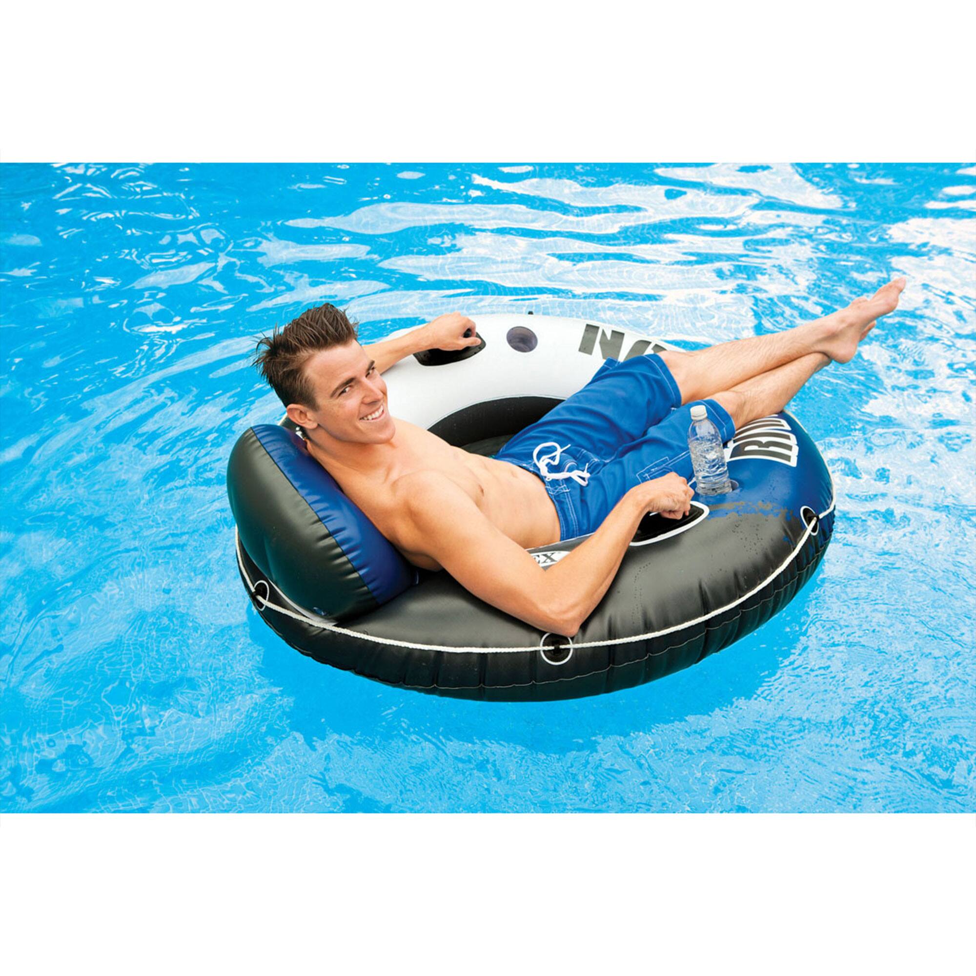 Alt View 7. Intex - Intex River Run Inflatable Floating Tube Water Raft for Lake River Pool (4 Pack) - Blue and White.
