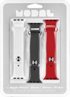 Modal™ - Silicone Watch Band for Apple Watch 38 mm / 40mm / 41mm (3 Pack) - Candy apple red, snow white, stormy gray - Angle_Zoom