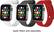 Alt View 11. Modal™ - Silicone Watch Band for Apple Watch 42, 44, 45mm (Series 1-8) and Apple Watch Ultra 49mm (3 Pack) - Candy apple red, snow white and stormy gray.
