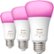 Angle Zoom. Philips - Hue White & Color Ambiance A19 Bluetooth LED Smart Bulbs (3-Pack) - Multicolor.