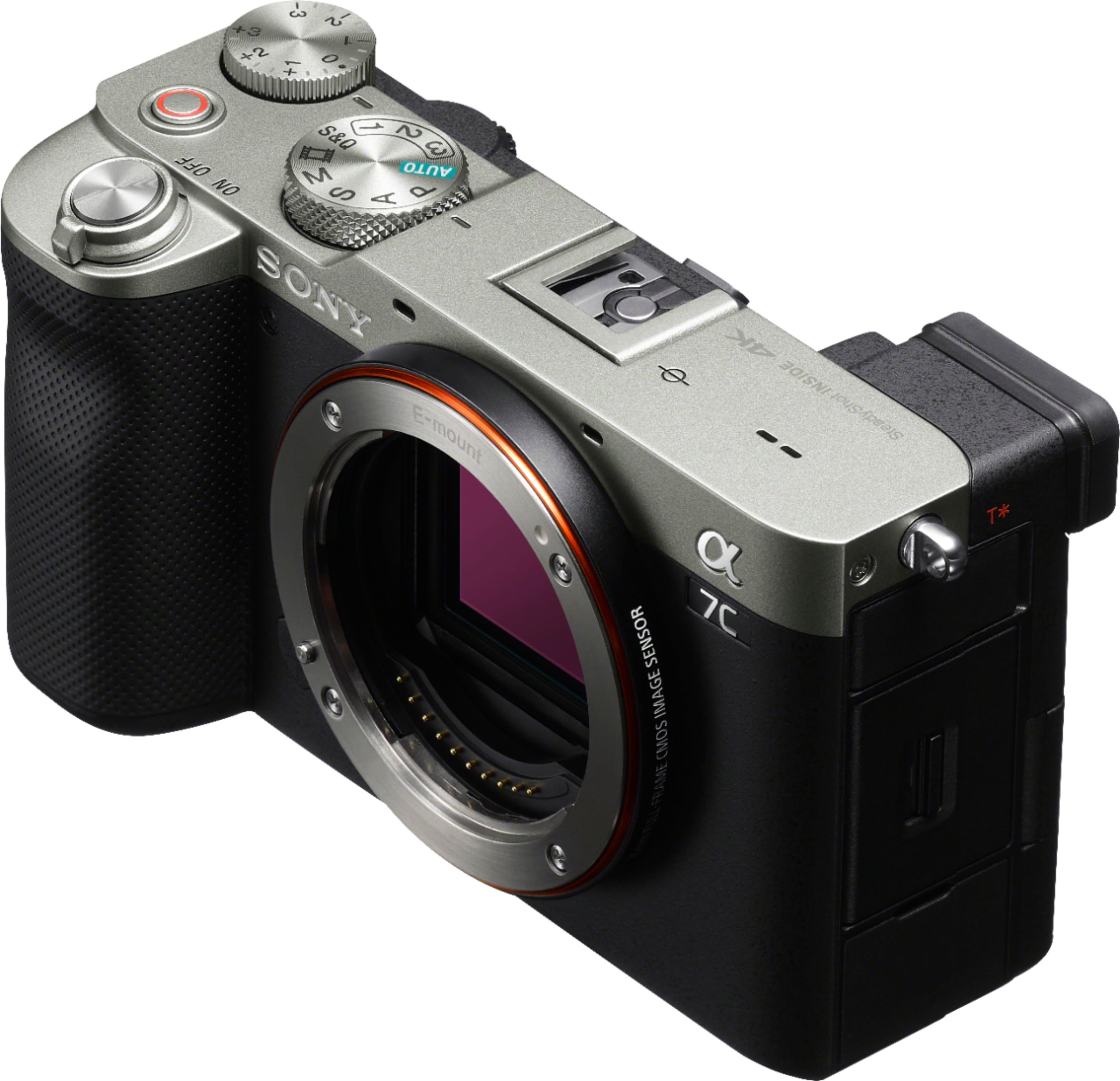 Left. Sony - Alpha 7C Full-frame Mirrorless Camera - Silver.