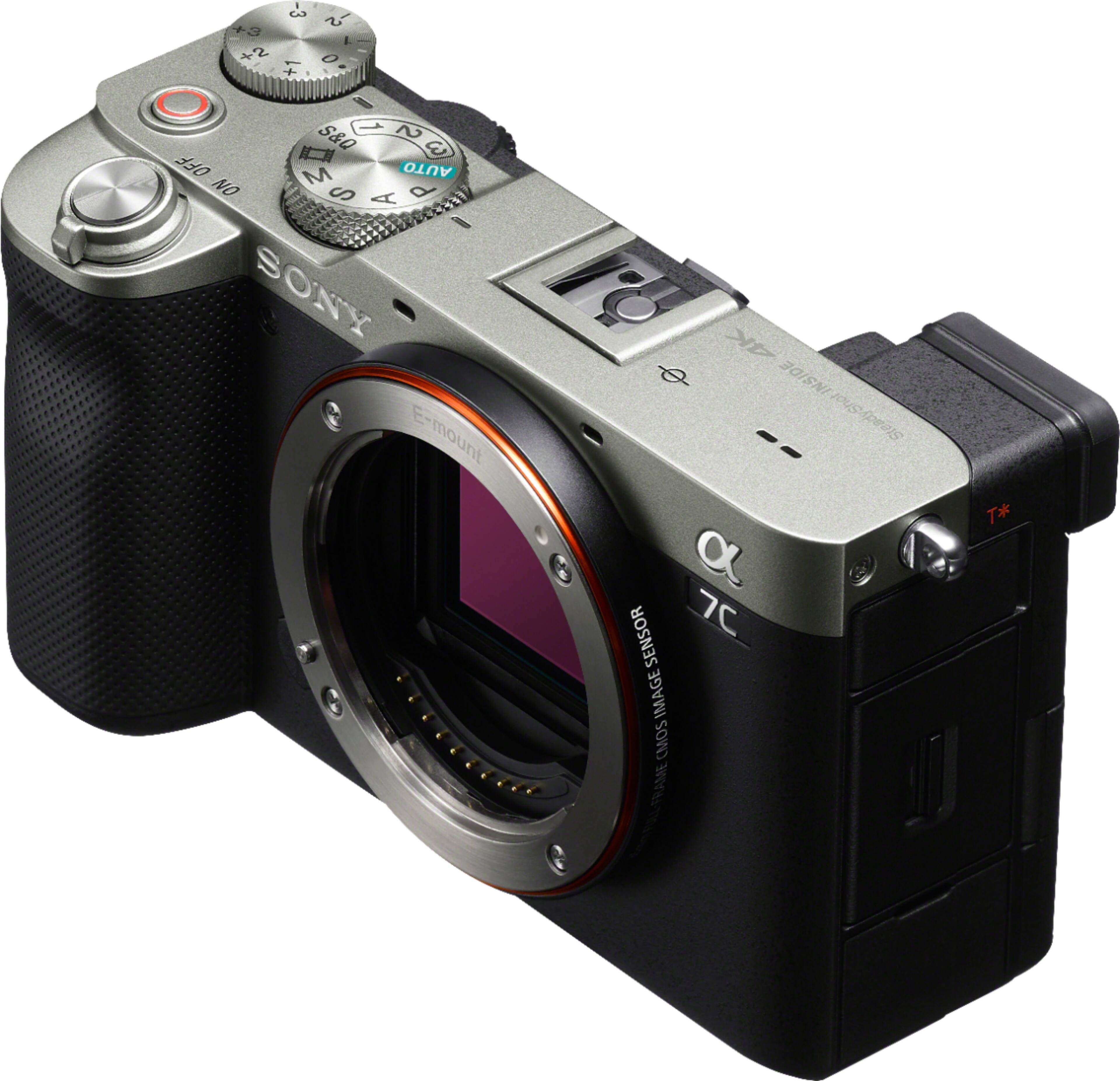 Left. Sony - Alpha 7C Full-frame Mirrorless Camera - Silver.