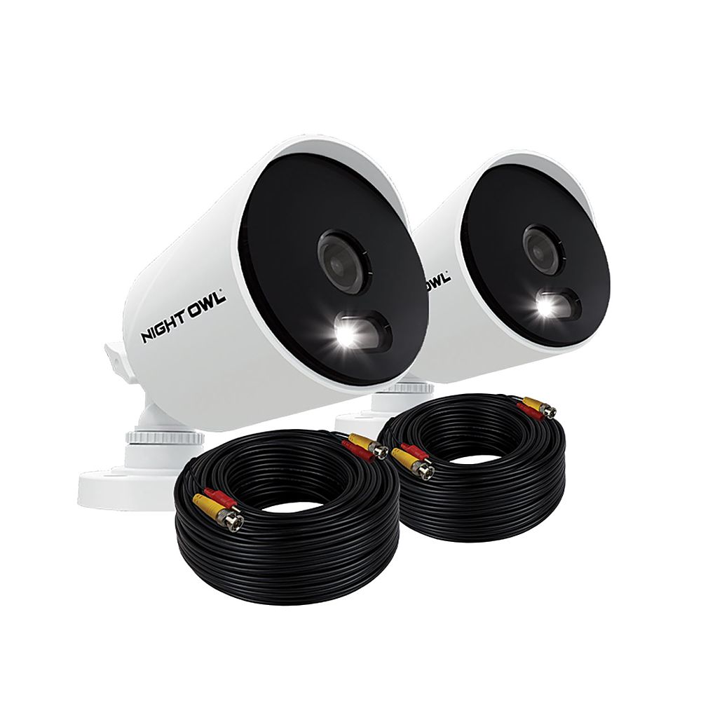 Angle View: Night Owl - 1080p HD Wired Cameras with Built-In Spotlights (2-Pack) - White
