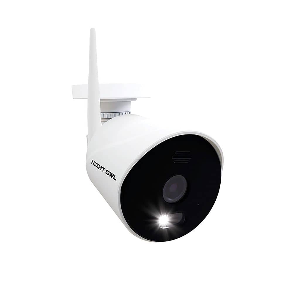Front. Night Owl - 1080p HD Wi-Fi IP Camera with Built-In Spotlight - White.