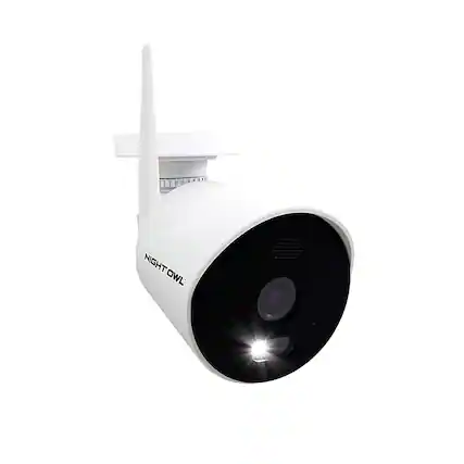 Front. Night Owl - 1080p HD Wi-Fi IP Camera with Built-In Spotlight - White.