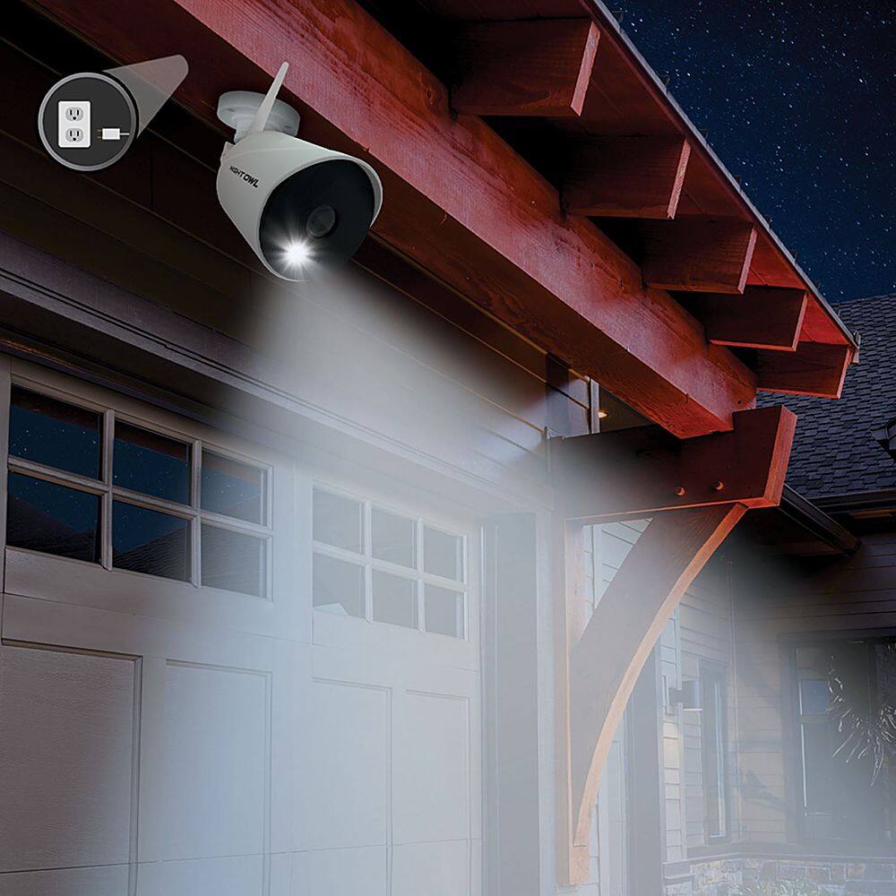 Alt View 11. Night Owl - 1080p HD Wi-Fi IP Camera with Built-In Spotlight - White.