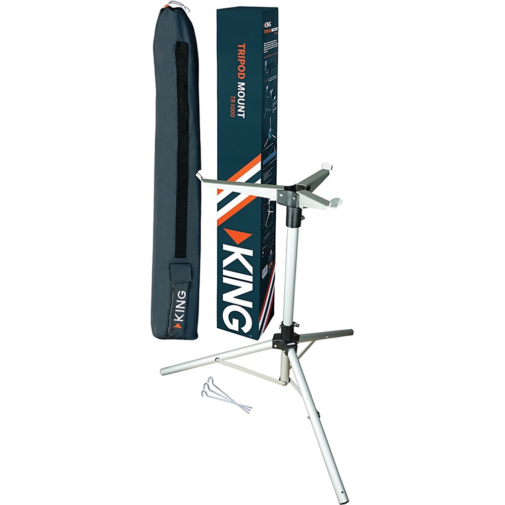 Angle View: KING TR1000 Tripod for use with King Tailgater (VQ4500) / King Quest (VQ4100) Satellite TV Antenna