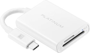 Platinum™ - USB-C to SD and microSD Card Reader - White - Front_Zoom
