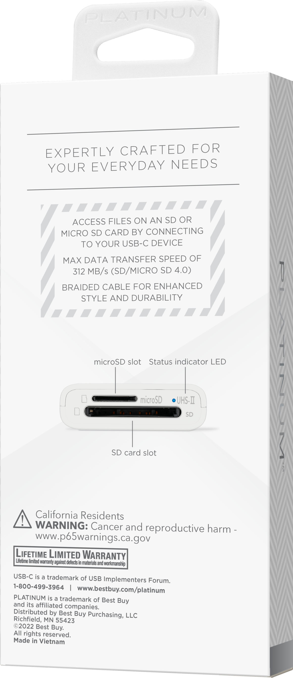 Platinum™ USB-C to SD and microSD Reader White PT-AFACS - Best Buy