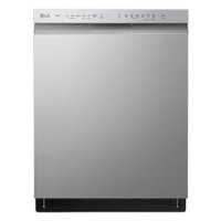 LG - 24" Front Control Dishwasher with Stainless Steel Tub, WiFi, QuadWash,  and 48dB - Stainless steel - Front_Zoom