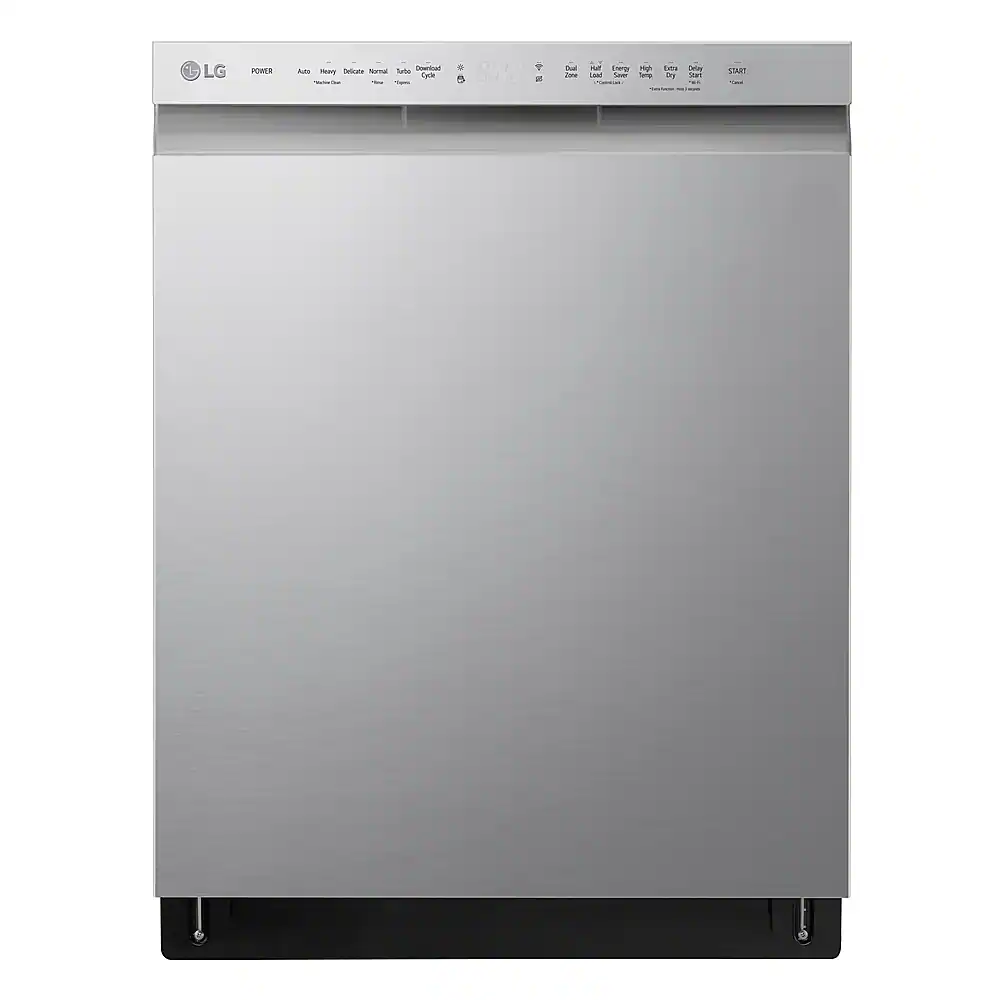 LG - 24" Front Control Smart Built-In Tub Dishwasher with QuadWash, and 48dba - Stainless Steel