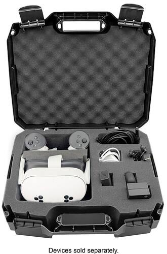 CASEMATIX Hard Shell Travel Case Custom Designed to fit Oculus Quest 2 VR Headset and Accessories - Black