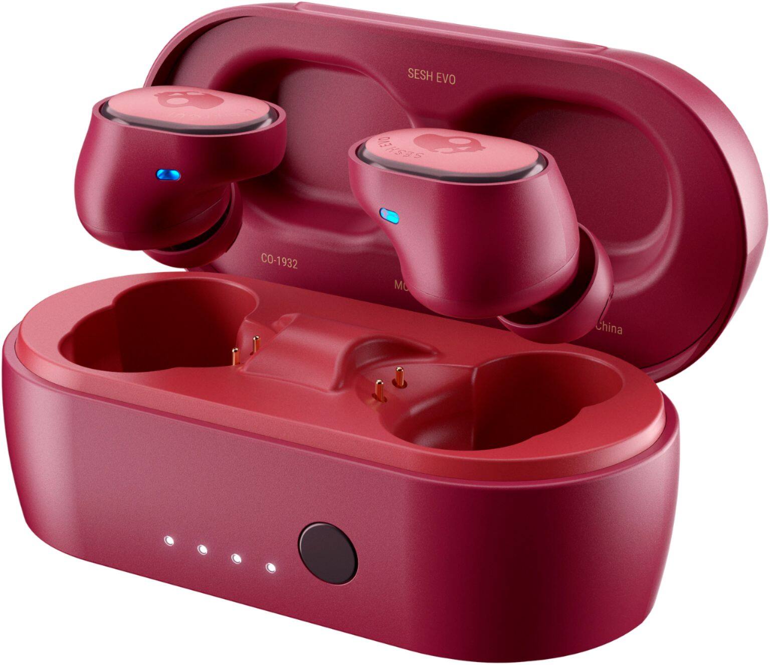 Angle. Skullcandy - Sesh Evo True Wireless In-Ear Headphones - Deep Red.