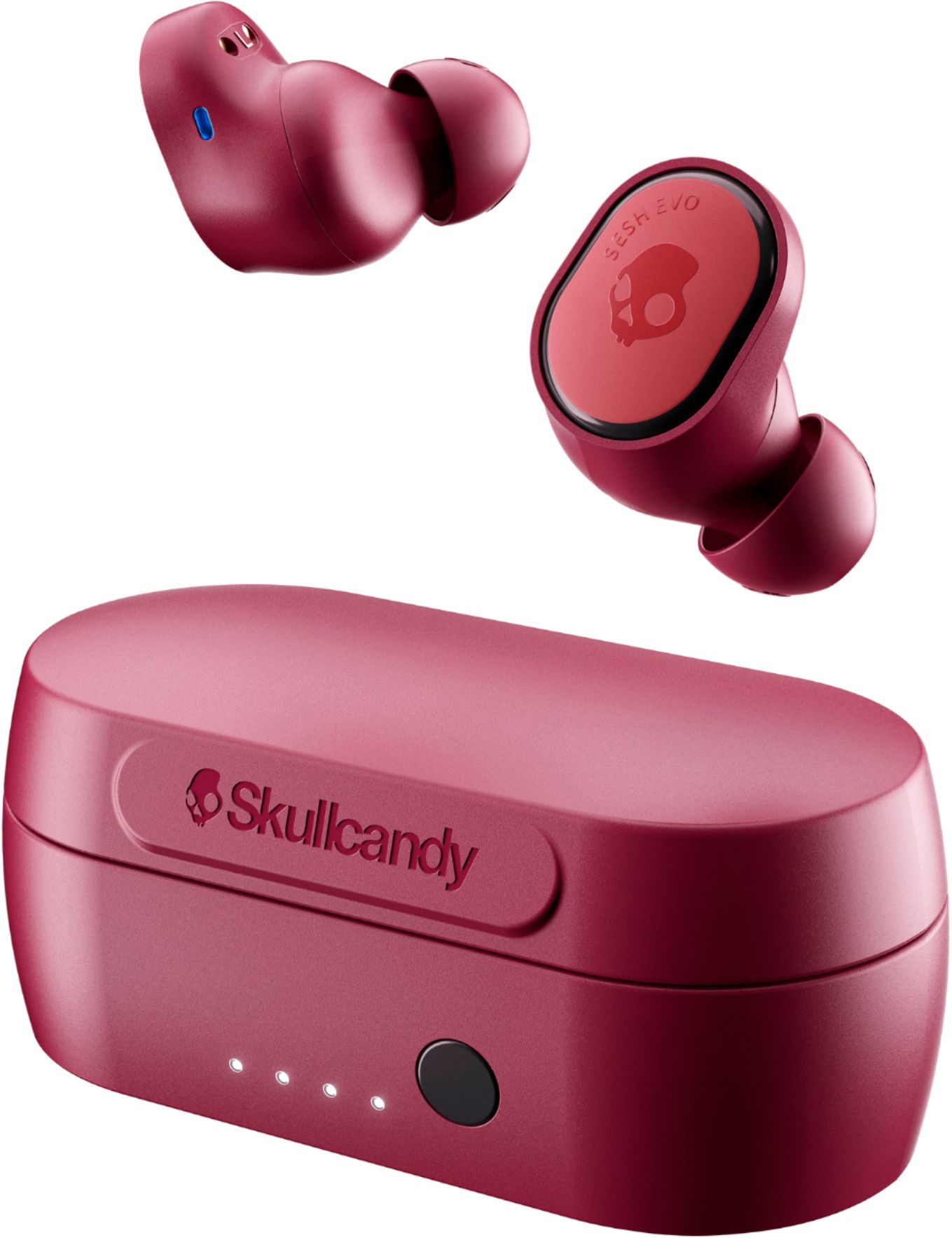 Left View: Skullcandy - Sesh Evo True Wireless In-Ear Headphones - Deep Red