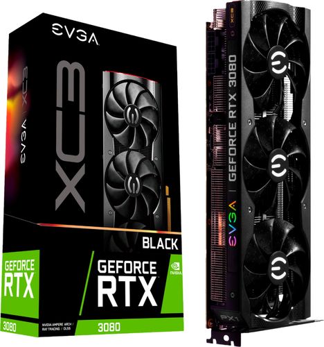 EVGA - GeForce RTX 3080 XC3 BLACK GAMING 10GB GDDR6 PCI Express 4.0 Graphics Card