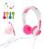 Angle. BuddyPhones - School+ Wired On-Ear Headphones - Pink.