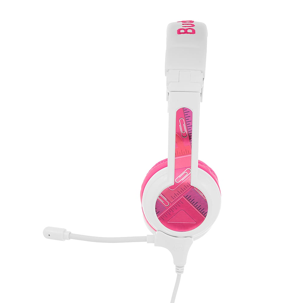 Left View: BuddyPhones - School+ Wired On-Ear Headphones - Pink