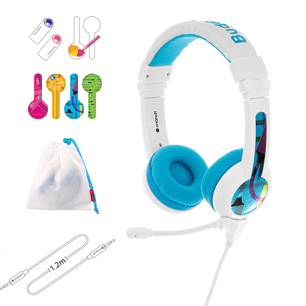 Angle View: BuddyPhones - School+ Wired On-Ear Headphones - Blue