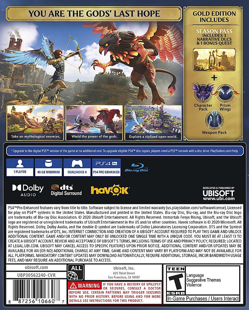 Angle View: Immortals Fenyx Rising: Gold Edition - PlayStation 4,
