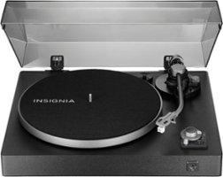 Insignia™ - Bluetooth Stereo Turntable - Black - Front_Zoom