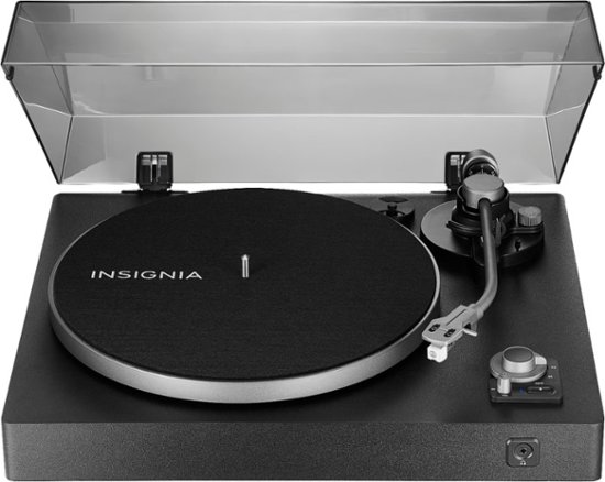 Front Zoom. Insignia™ - Bluetooth Stereo Turntable - Black.